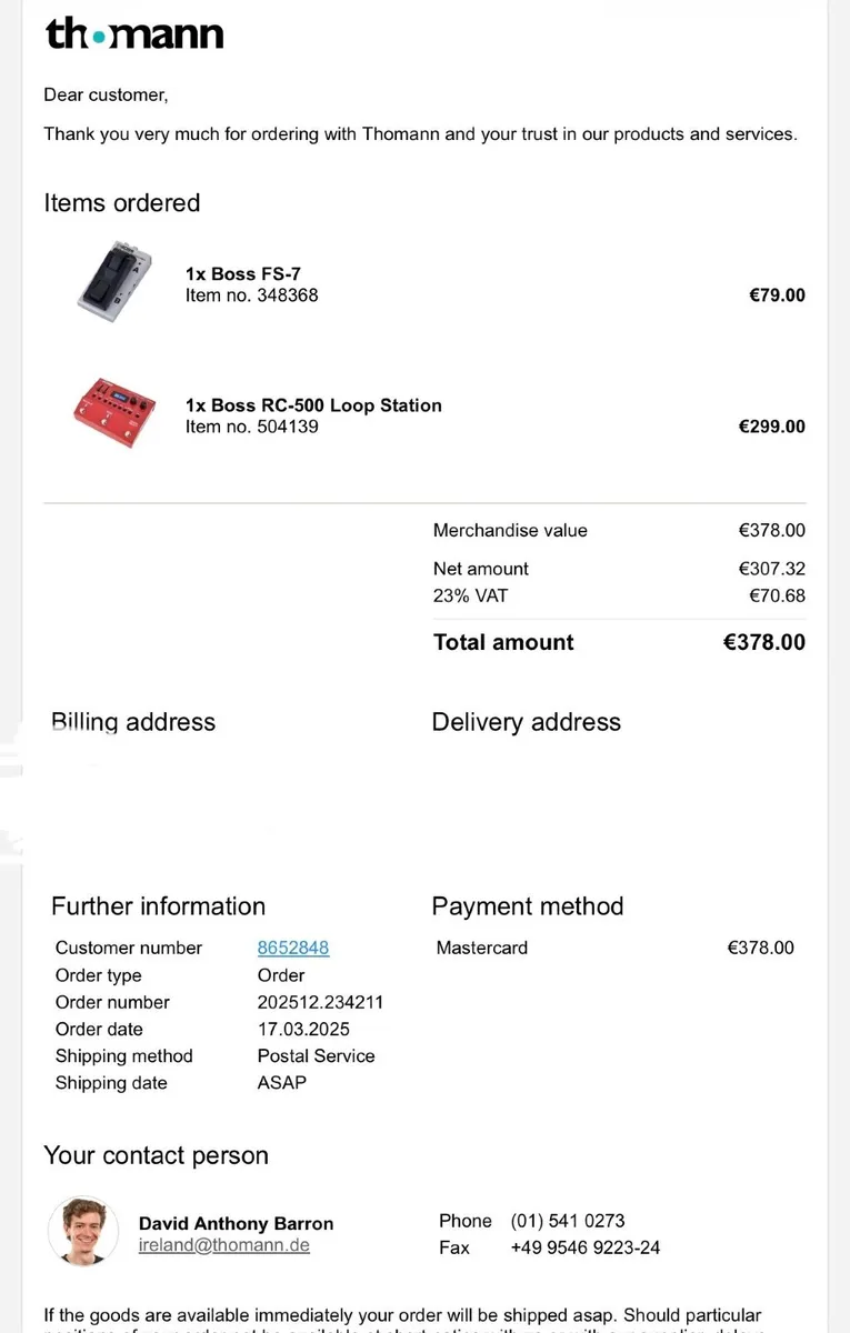 Boss RC-500 Loopstation with FS7 Dual Footswitch - Image 2