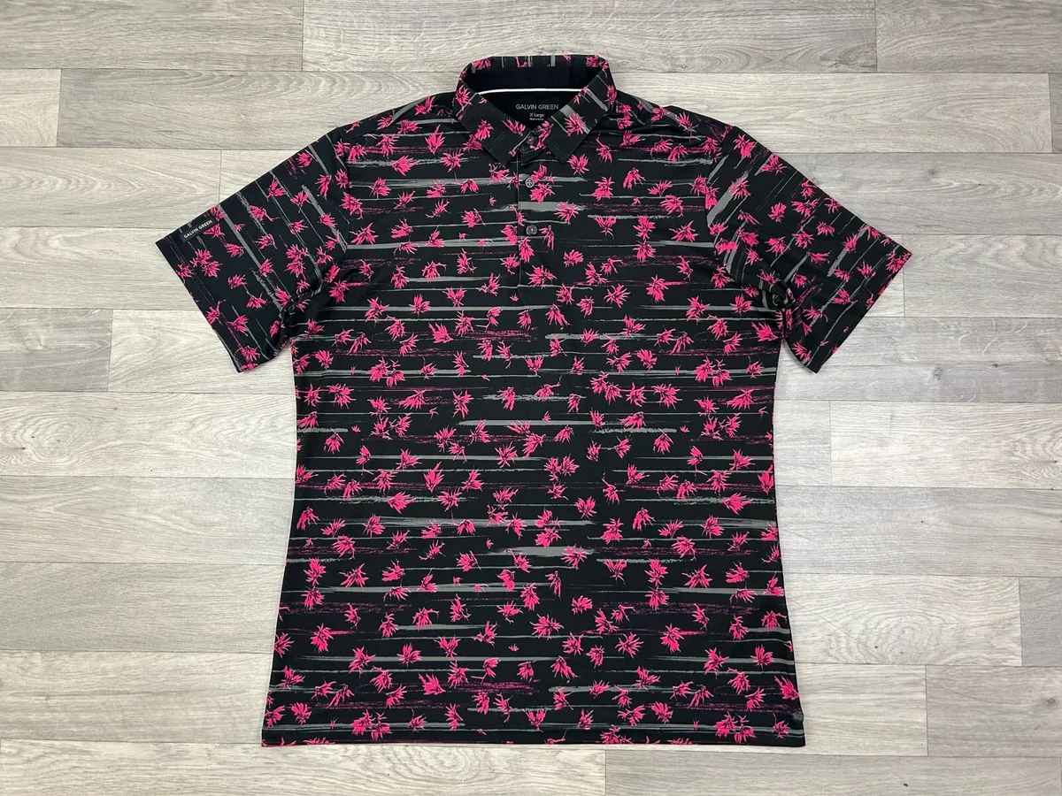 Galvin Green Floral Patterned Golf Polo Shirt XL - Image 1