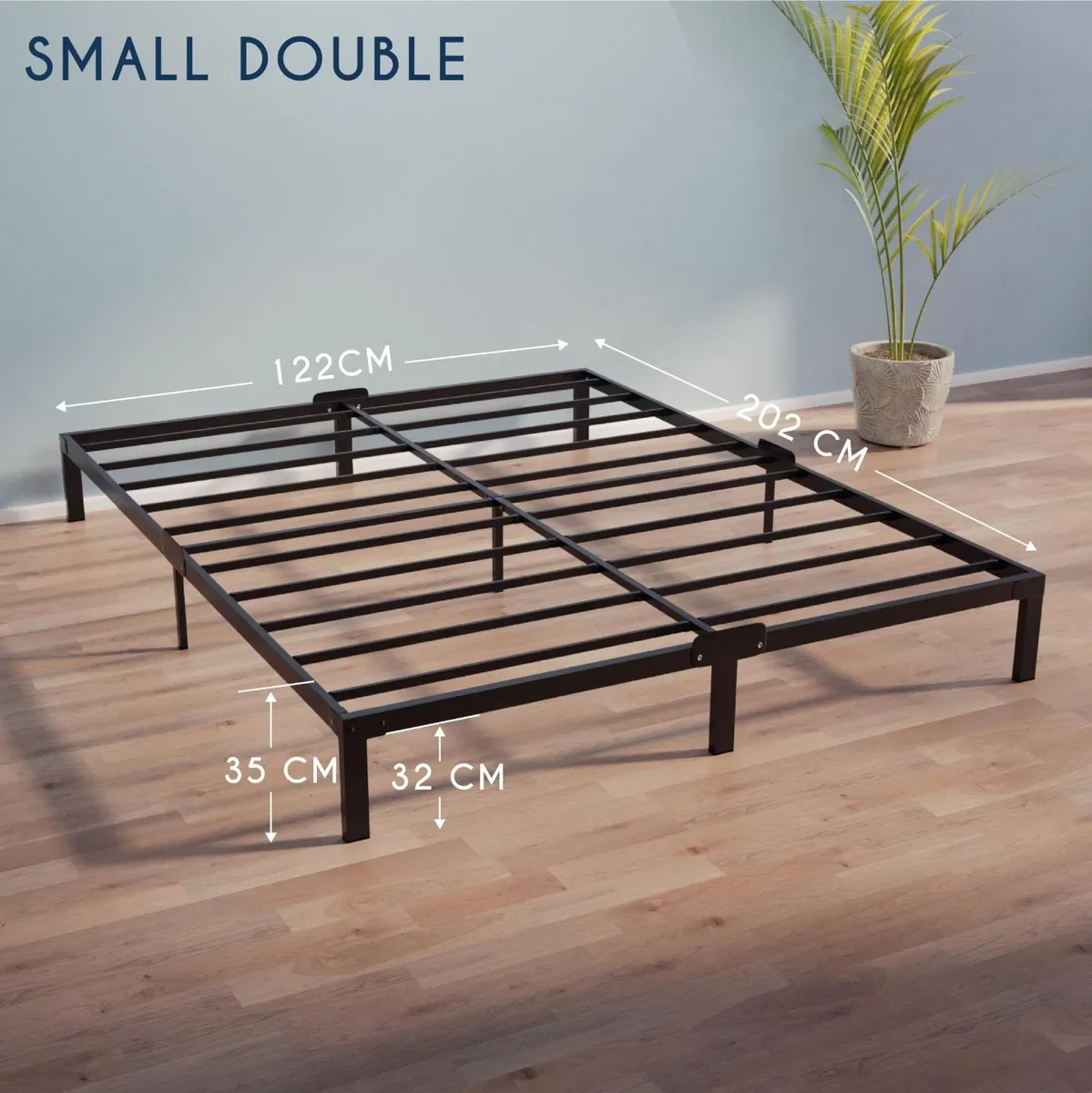 - Double Bed Frames Metal 120x200 with Storage - Image 2