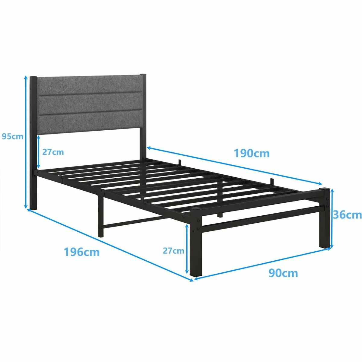 Single Bed Frame with Storage Upholstered - Image 2