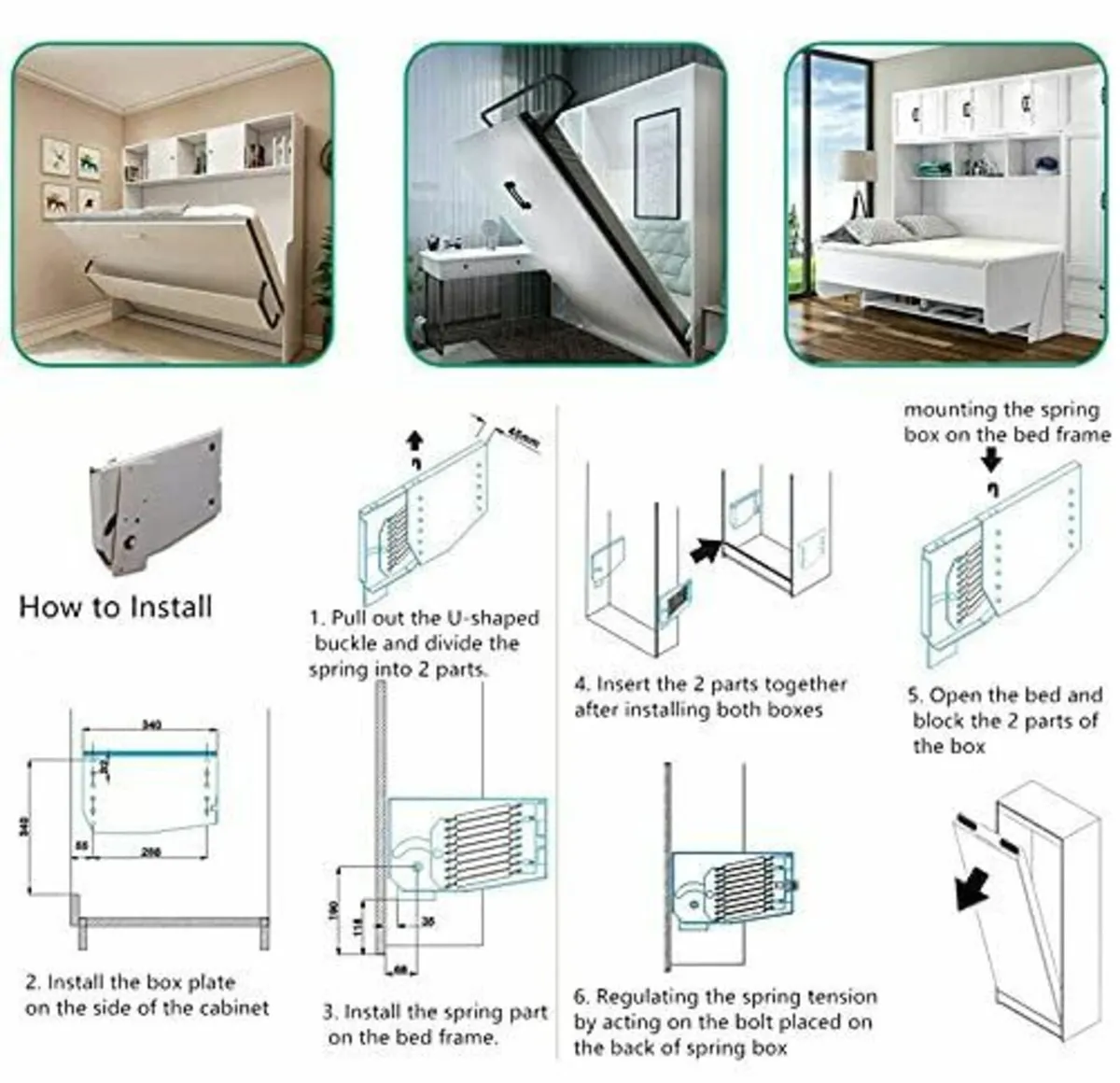 Wall Beds Murphy Kit-Easy Assembly Space Saving - Image 3