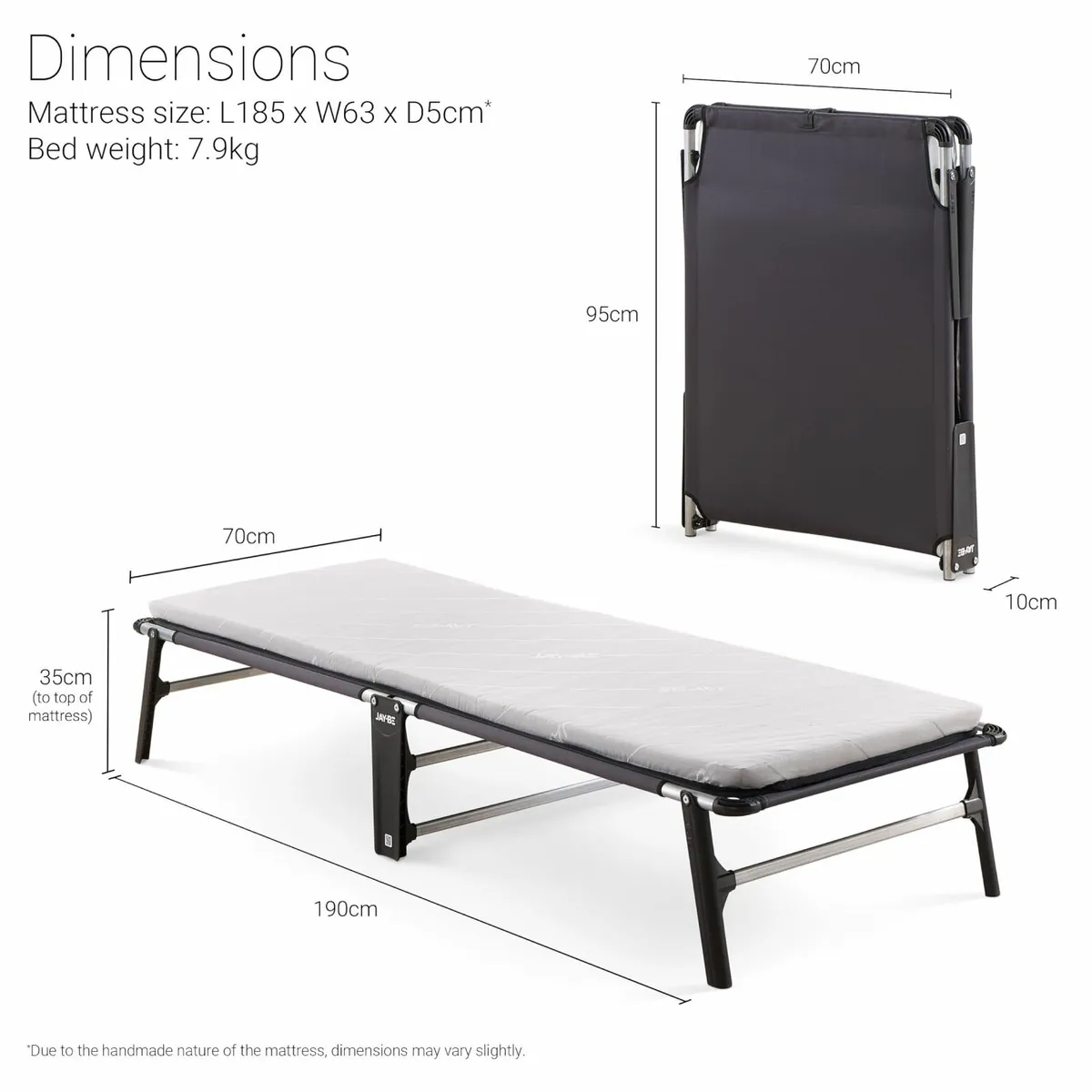 CE70 Compact Folding Bed with Comfort Mattress - Image 3