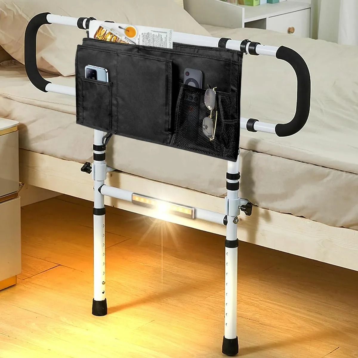 Bed Rails for Elderly Adults with Motion Light - Image 1