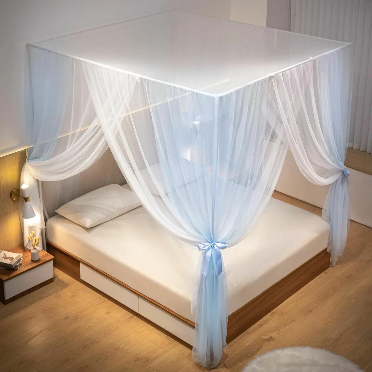 Princess Bed Canopy Blue White Mosquito Net Super - Image 3