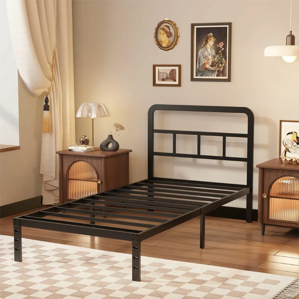 Twin Bed Frames with Headboard 12 Inch Heavy Duty - Image 3