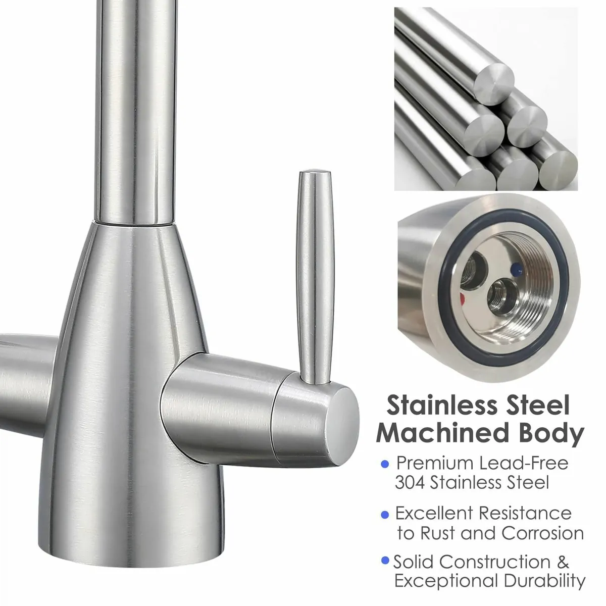 Kitchen Tap Stainless Steel Sink Mixer Taps - Image 3
