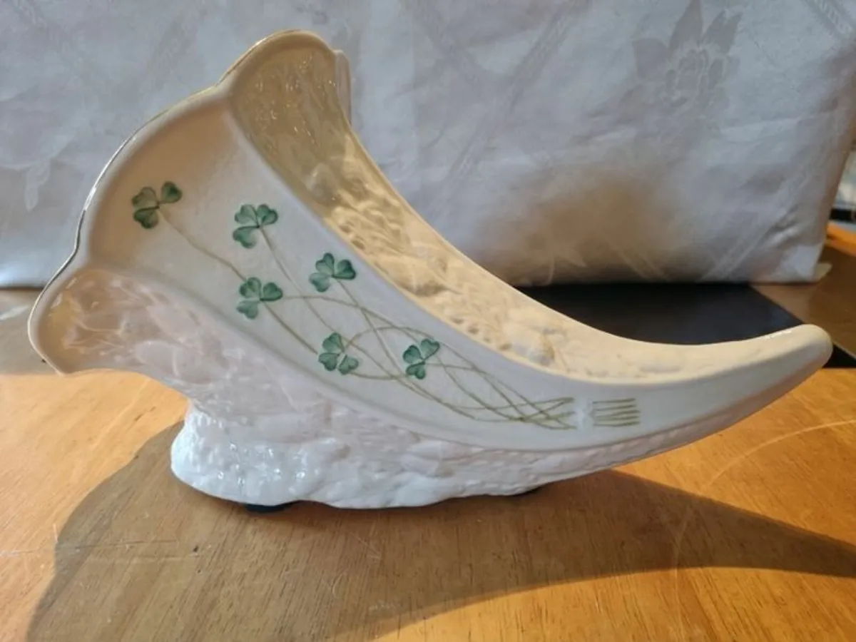 Belleek, Cornucopia Vase - Image 1