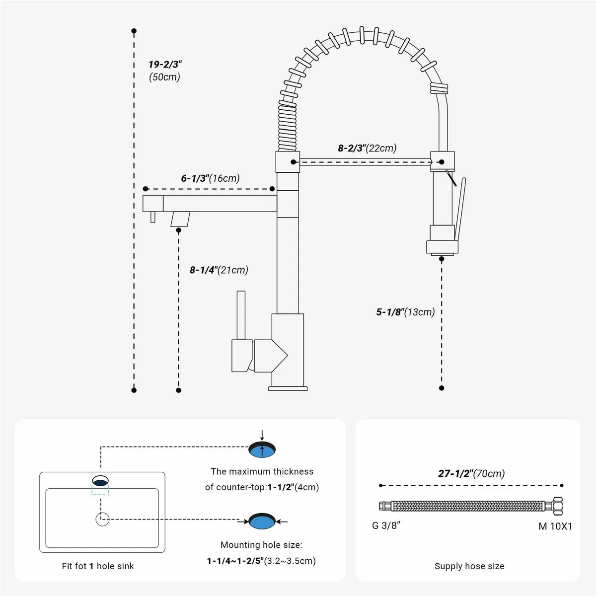 Kitchen Sink Mixer Tap with Two Spouts Commercial - Image 3