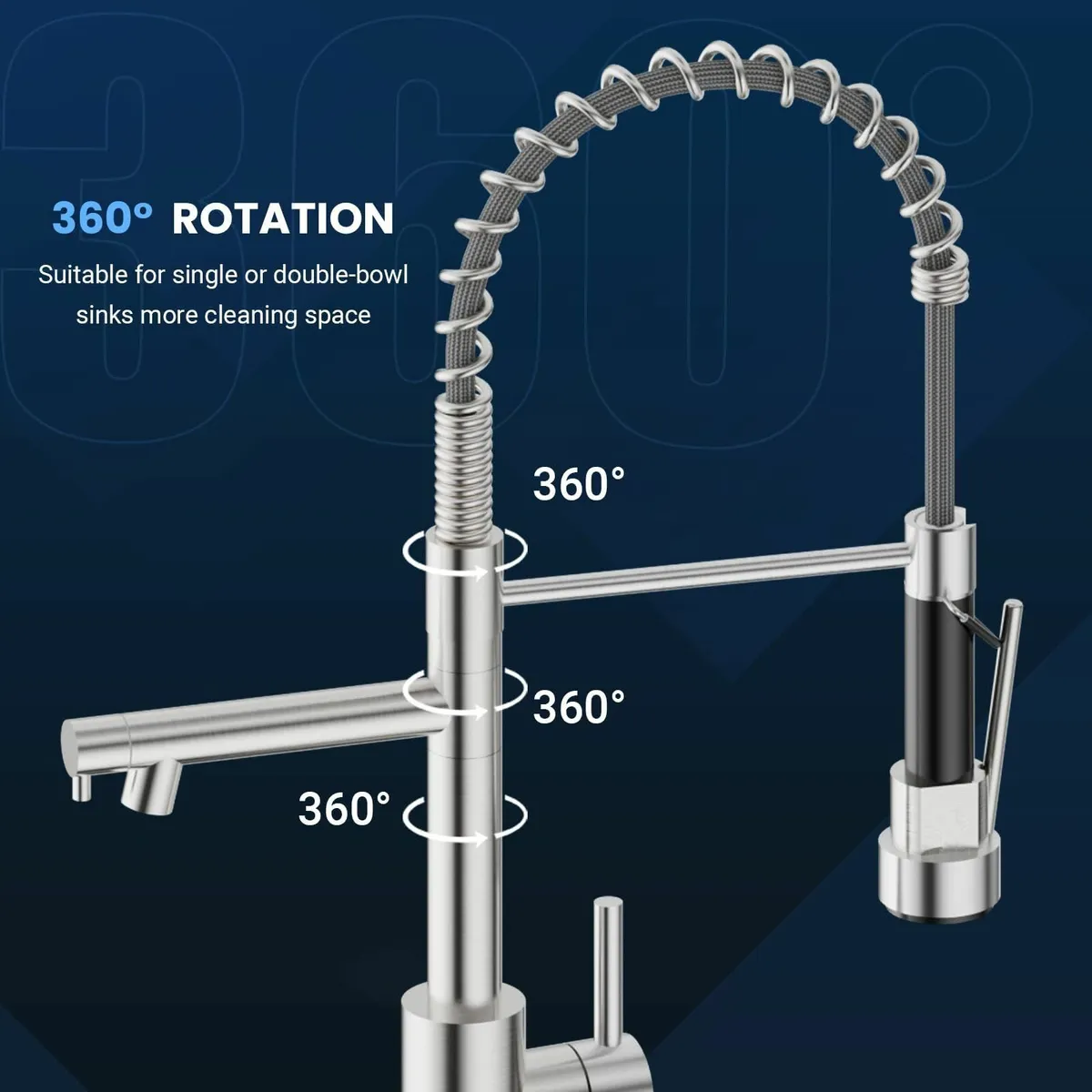 Kitchen Sink Mixer Tap with Two Spouts Commercial - Image 4