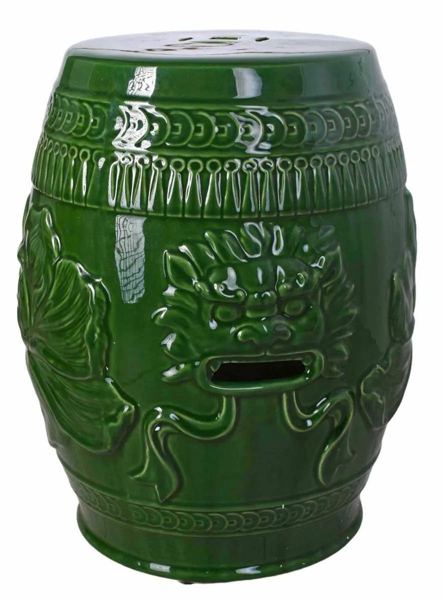 Feng Shui Stool Grimace Head Villa Chinoiserie - Image 2