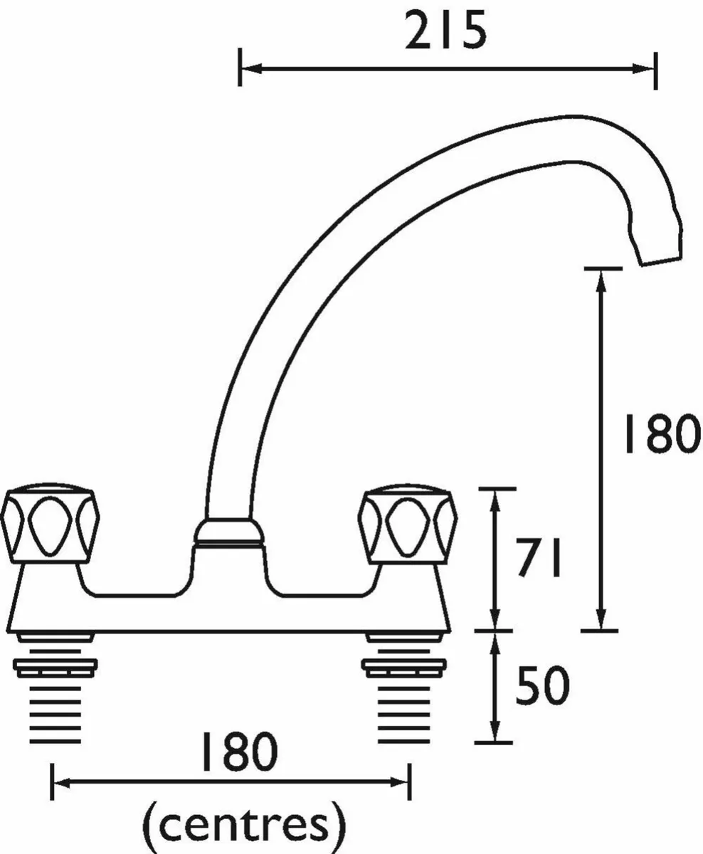 VAC BDSM C MT Value Club Deck Kitchen Sink Mixer - Image 2