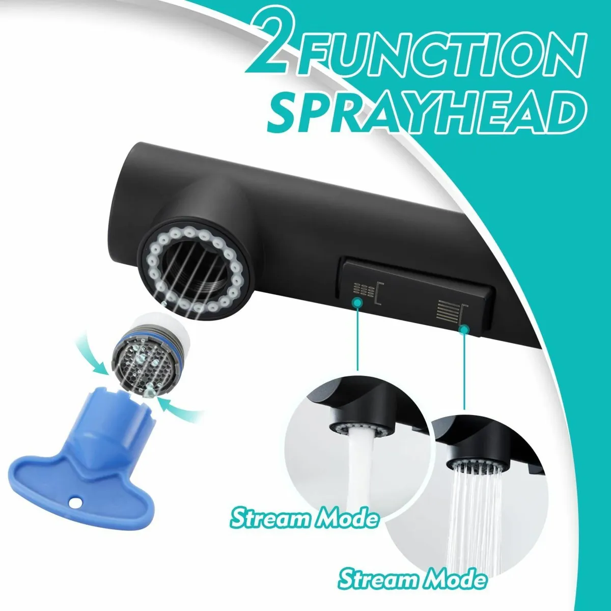 Pull Out Kitchen Taps Mixer Tap with 2 Function - Image 4