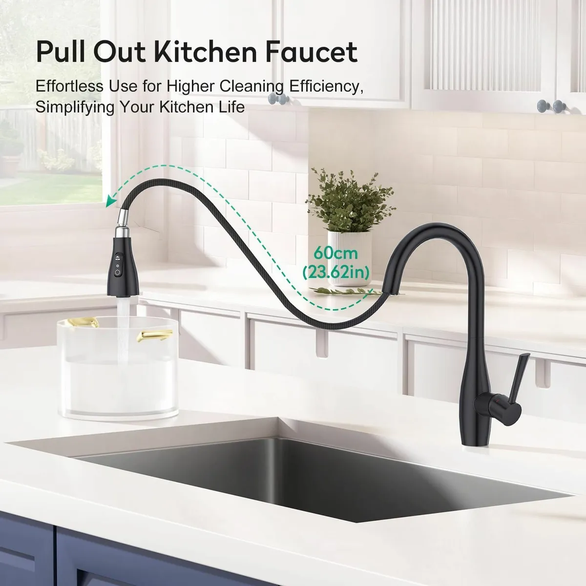 Kitchen Tap With Pull Out Spray 3 Function - Image 4