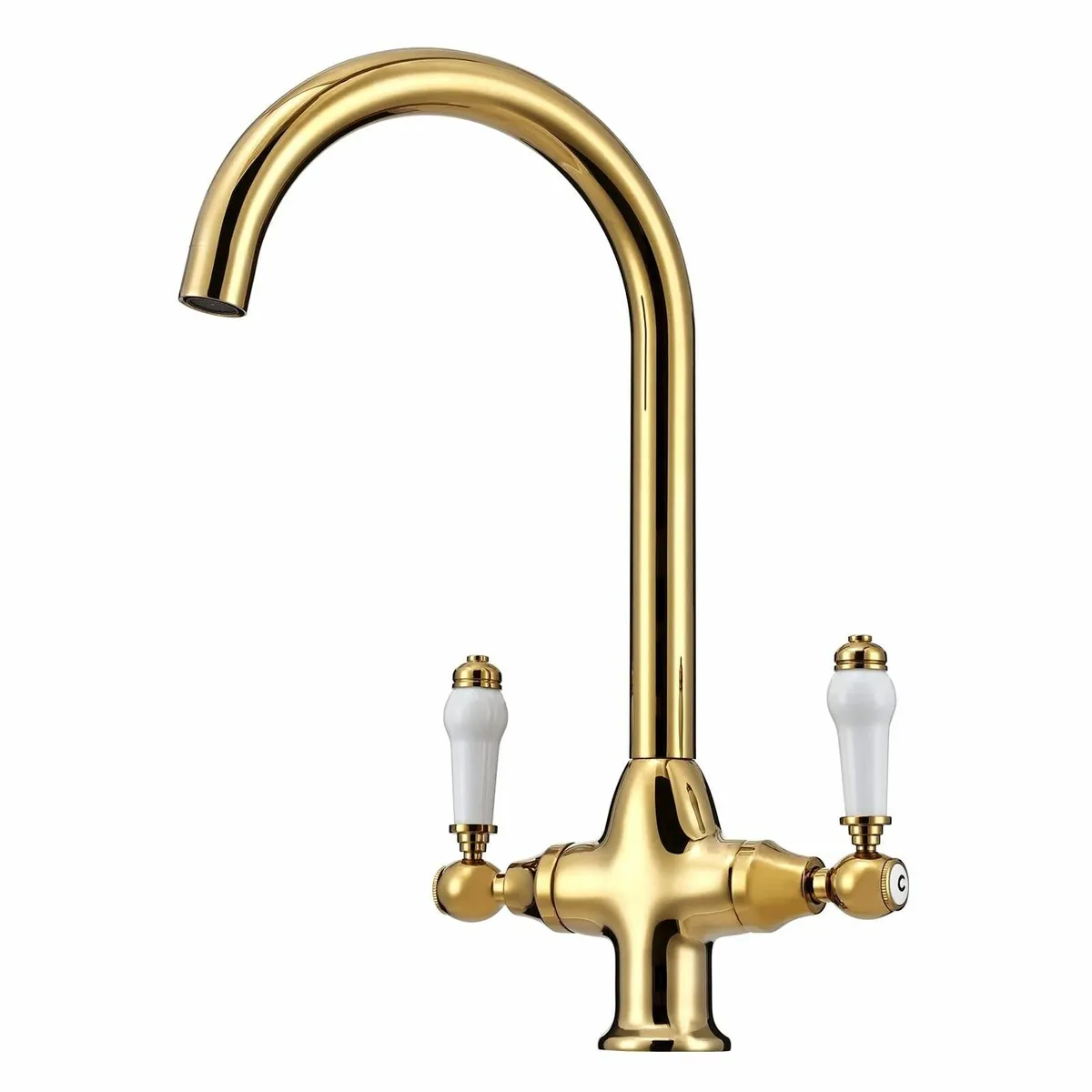 Traditional Kitchen Sink Mixer Tap with White - Image 1