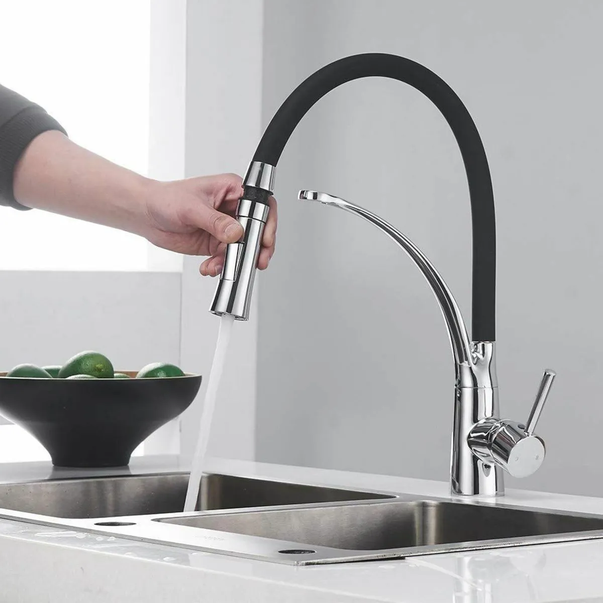 Pull Down Kitchen Sink Mixer Tap with Dual - Image 2