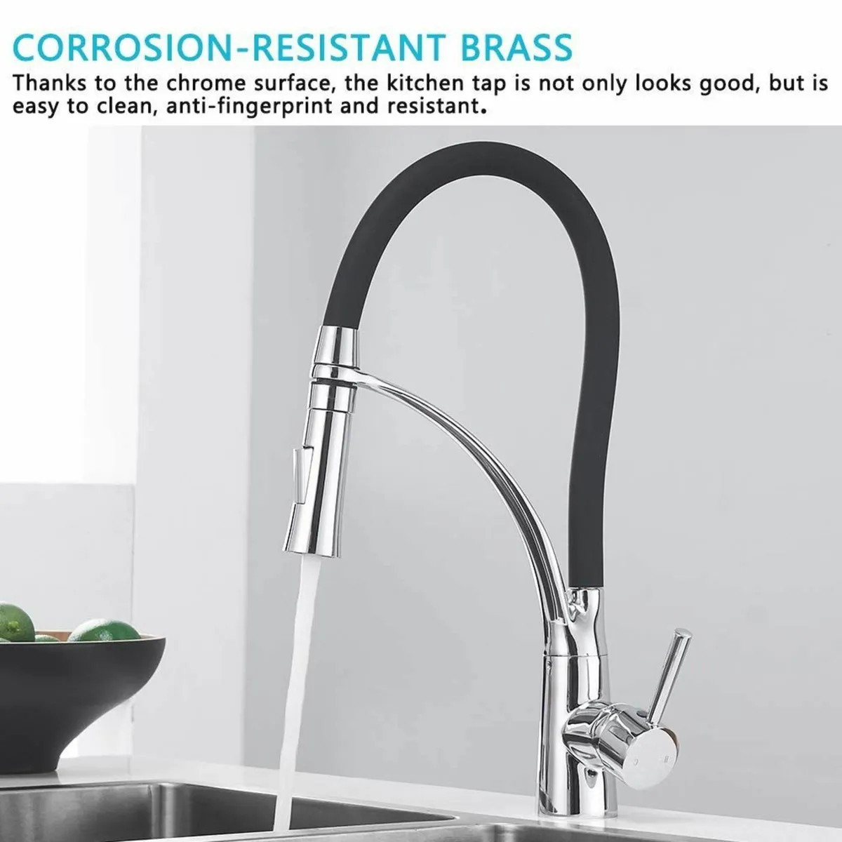 Pull Down Kitchen Sink Mixer Tap with Dual - Image 4