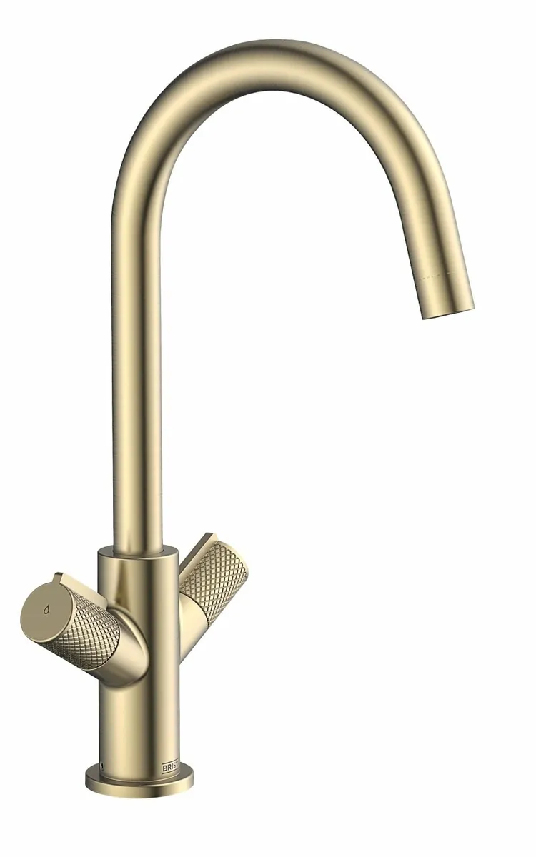 Fern Easyfit Kitchen Sink Mixer Brushed Brass Tap - Image 1
