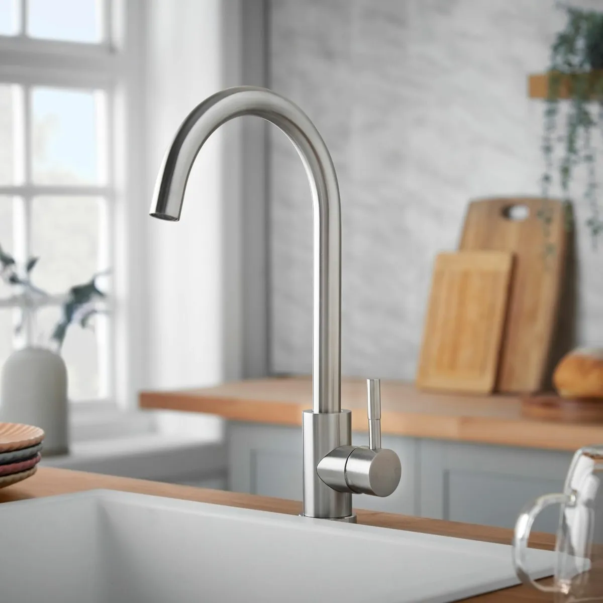 Arc Mono Mixer Kitchen Tap – High Single Lever - Image 1