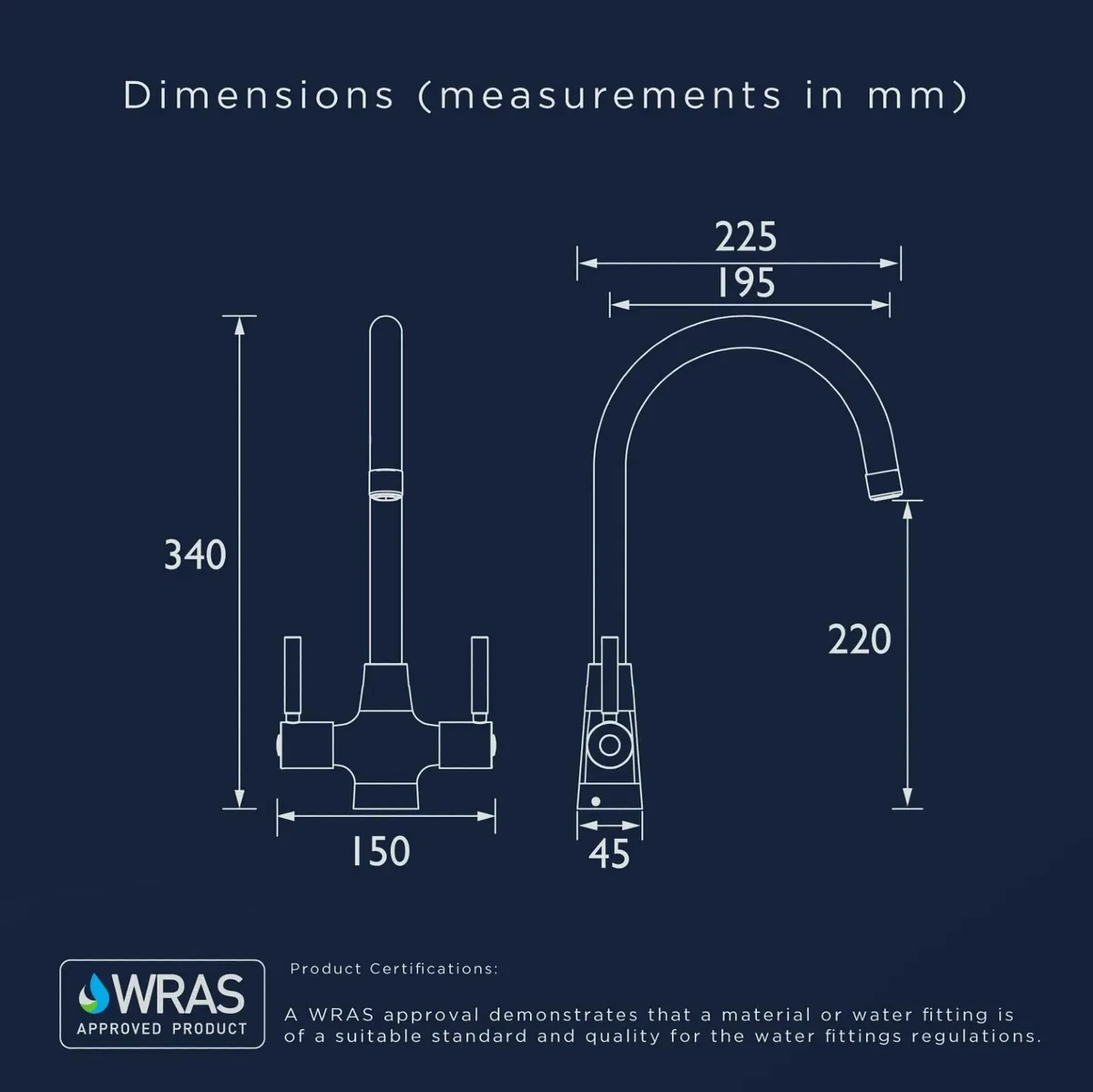 MZ SNK EF C Monza Easyfit Kitchen Sink Mixer Tap - Image 3
