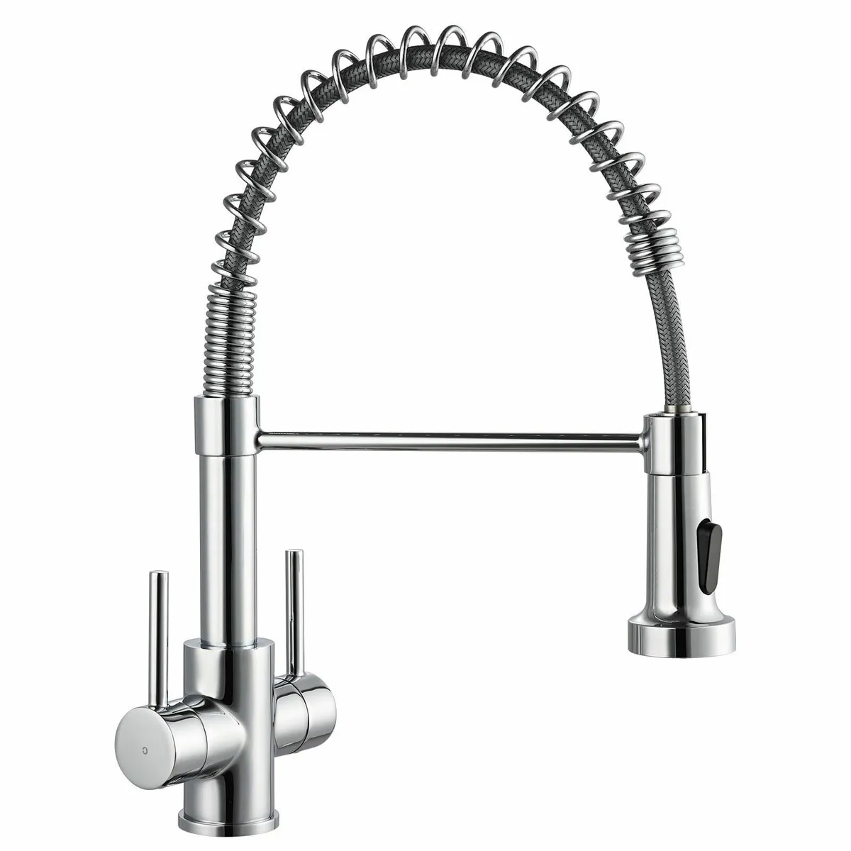 Kitchen Taps with Pull Out Spray Dual Lever Tap - Image 1