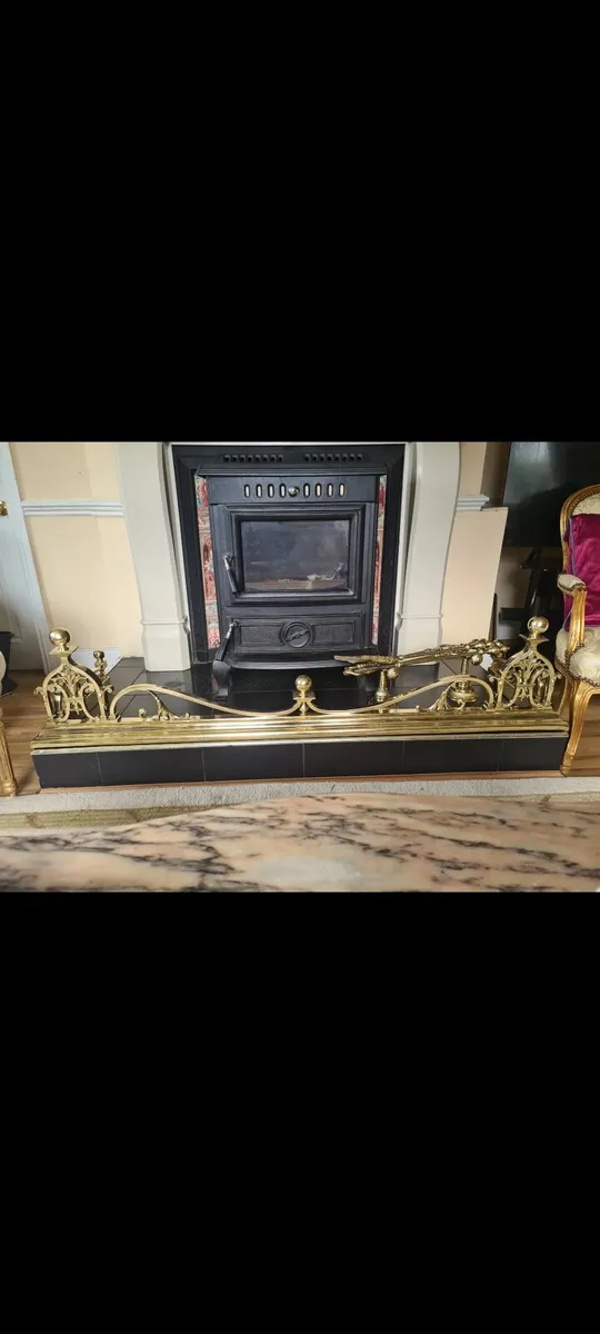 Vintage fender andirons and companion set - Image 1