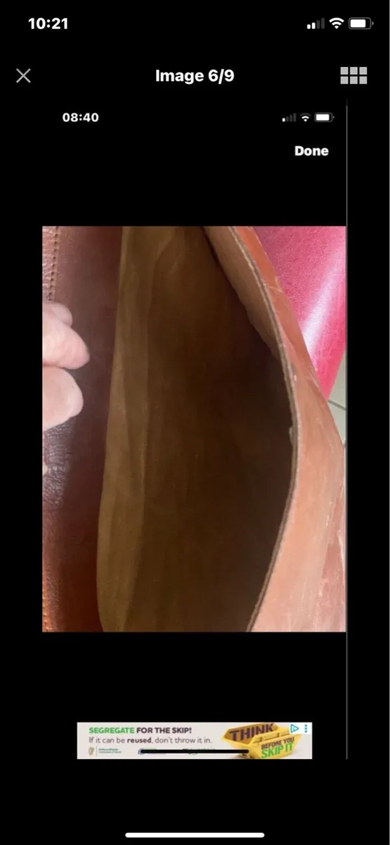 Extra Large Leather Messenger Bag/ Satchel - Image 4