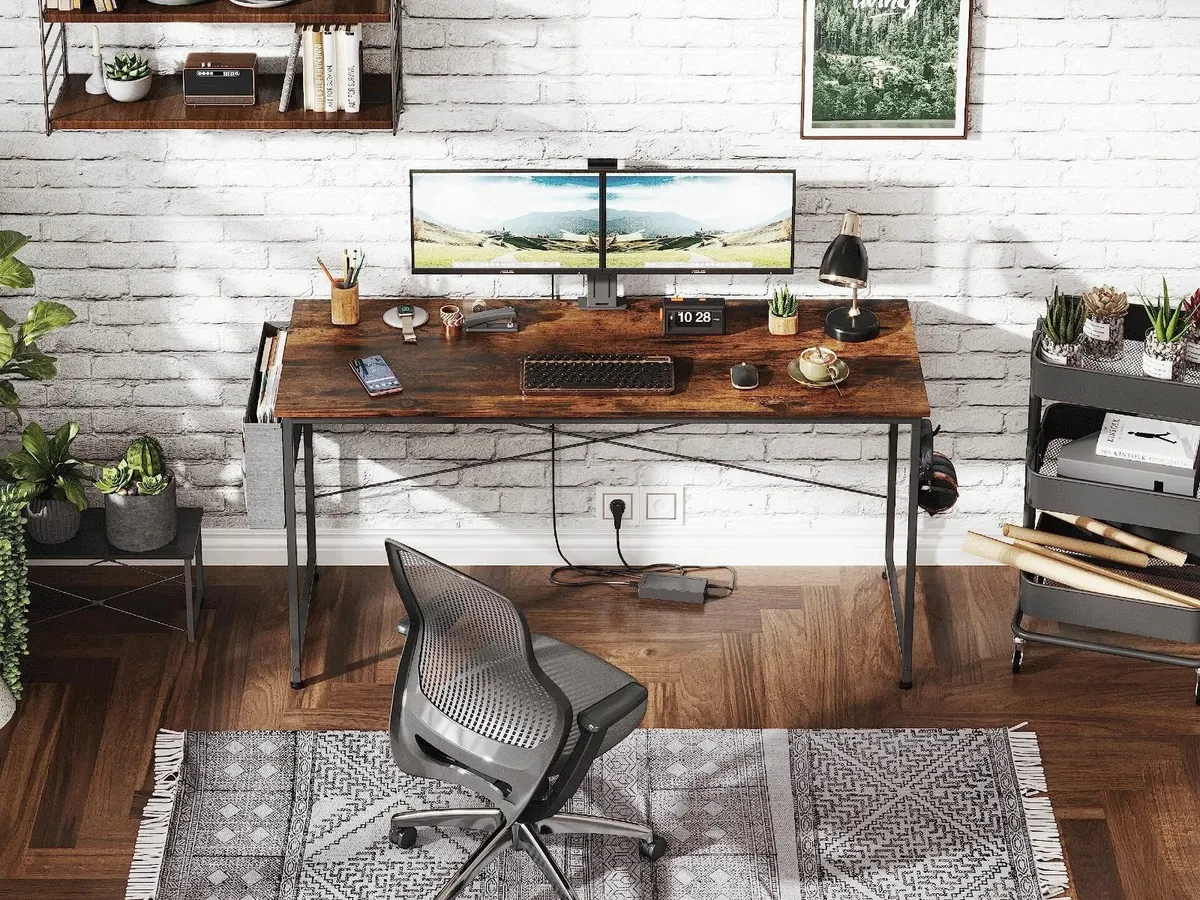 Computer Desk 140 x 55 cm Home Office Simple - Image 2