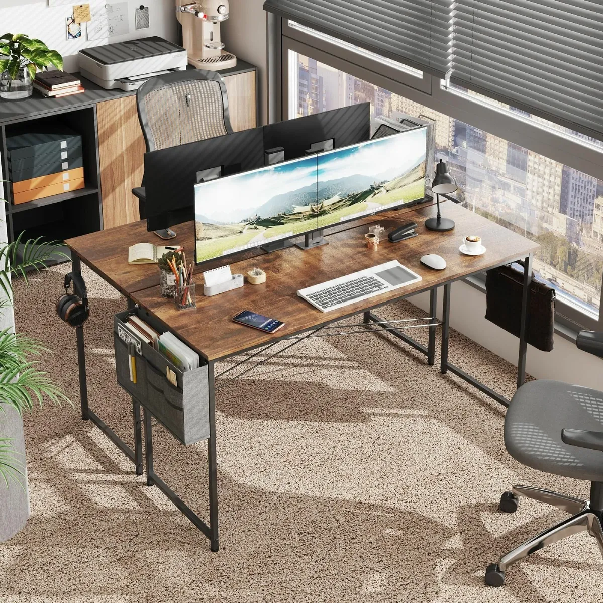 Computer Desk 140 x 55 cm Home Office Simple - Image 4