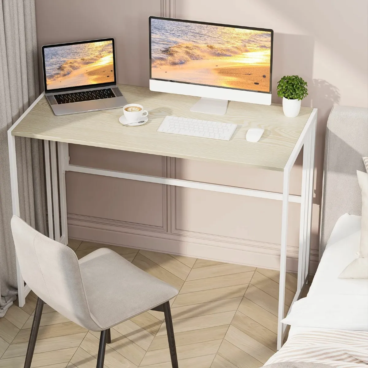 Folding Computer Desk for Home Office No-Assembly - Image 2
