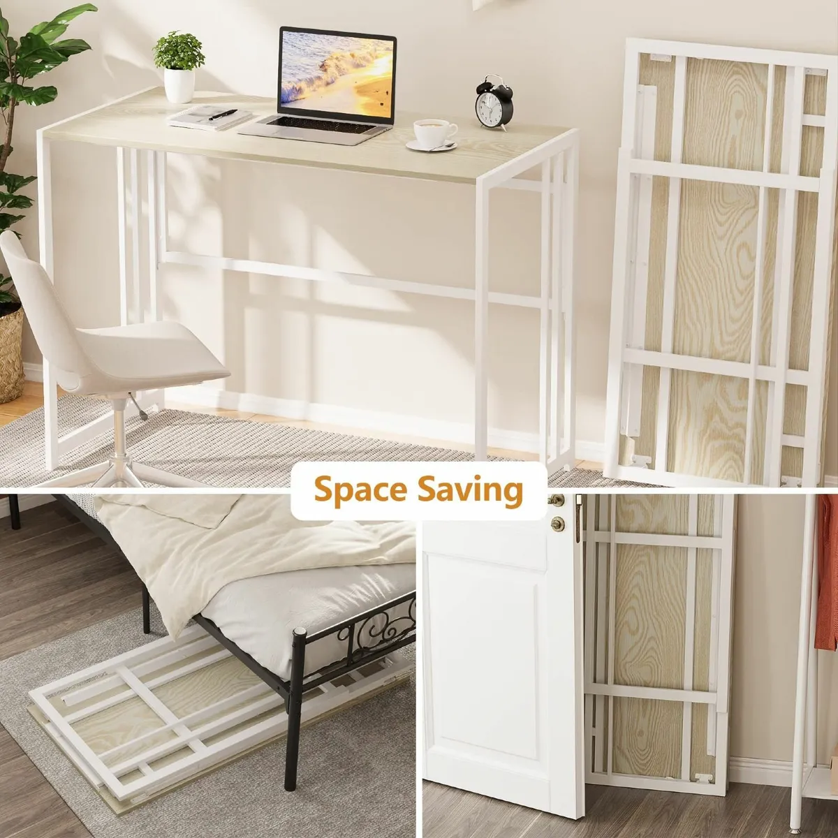 Folding Computer Desk for Home Office No-Assembly - Image 4