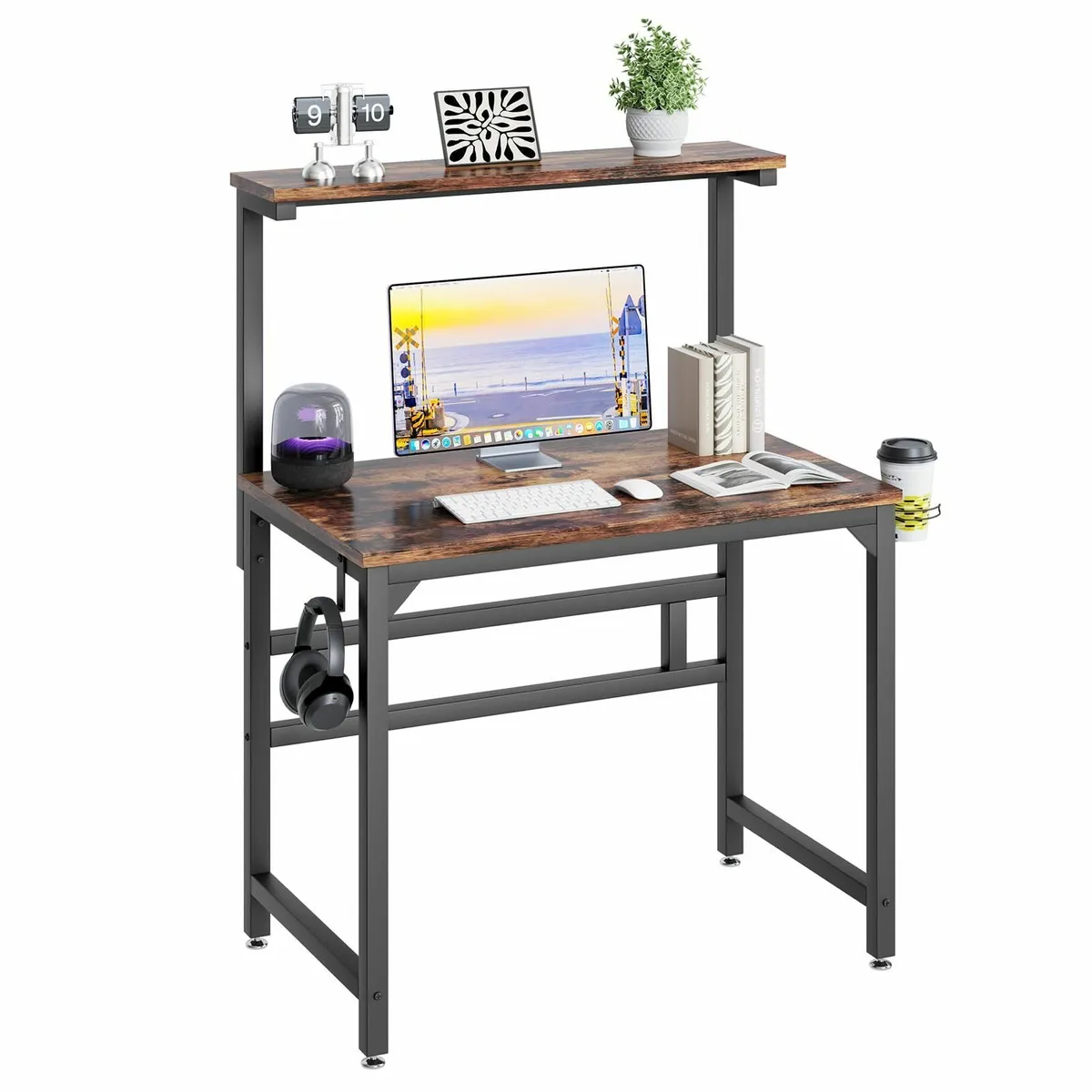 Computer Desk 80CM Industrial Writing with Height - Image 1