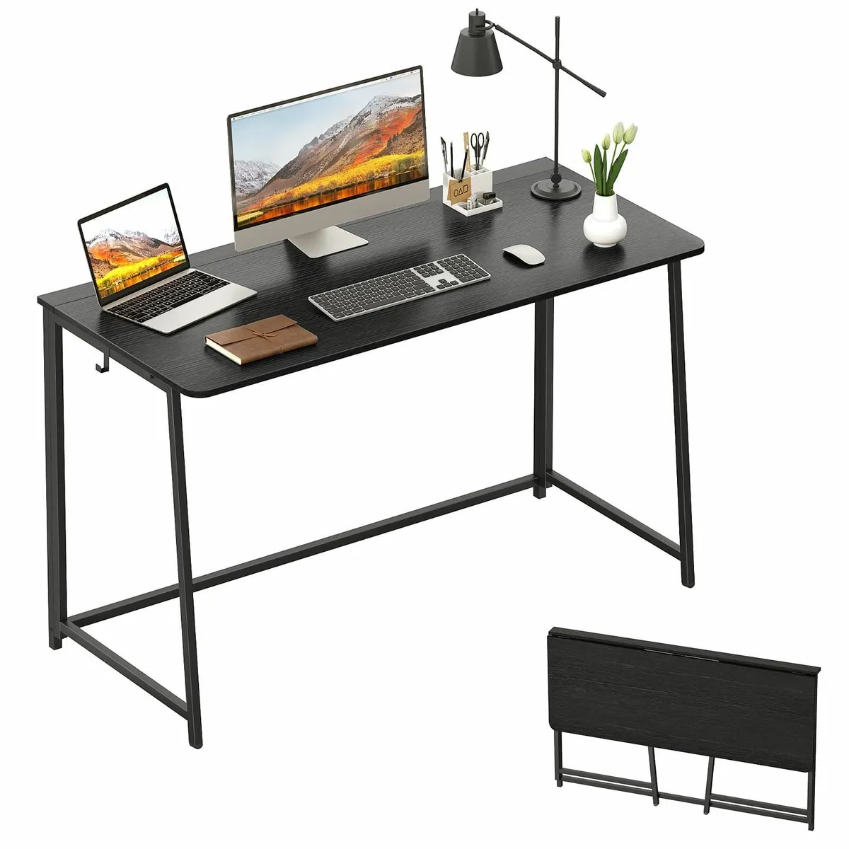 Folding Desk 120cm Foldable Computer for Bedroom - Image 1