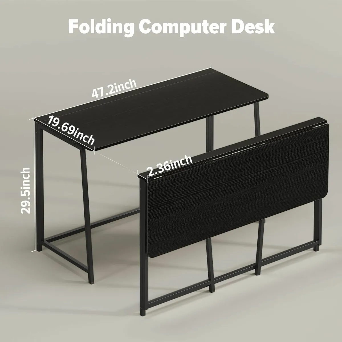 Folding Desk 120cm Foldable Computer for Bedroom - Image 2