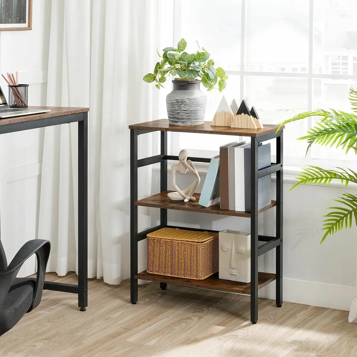 Tall Side Table Record Player Stand 3-Tier End - Image 4