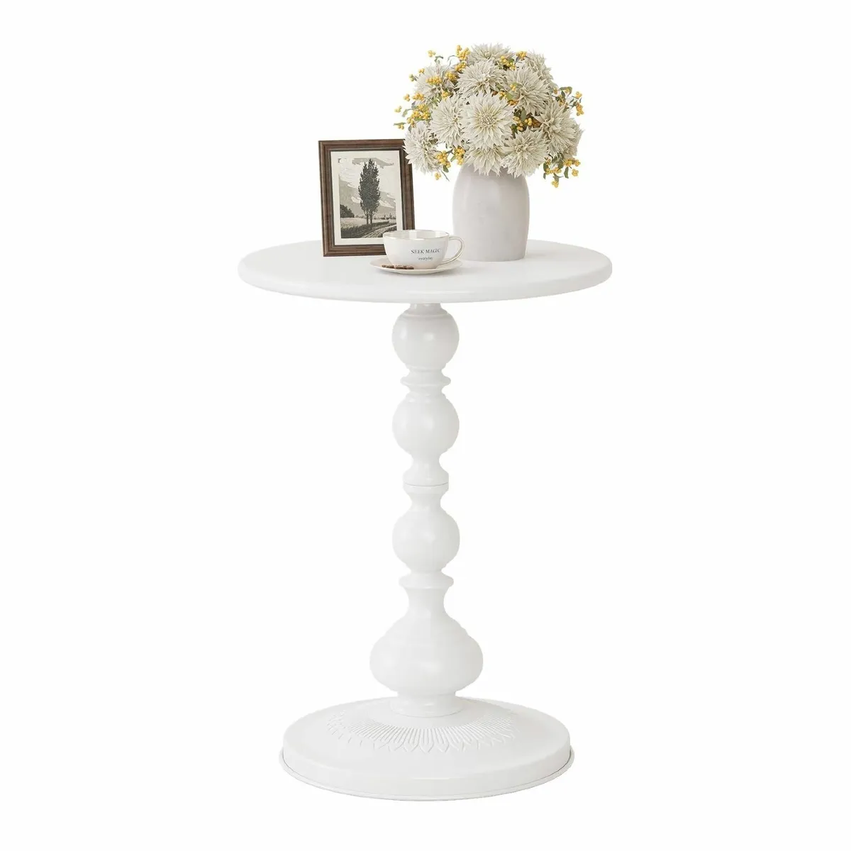 Metal Round Side Table Small Drink for Spaces - Image 1