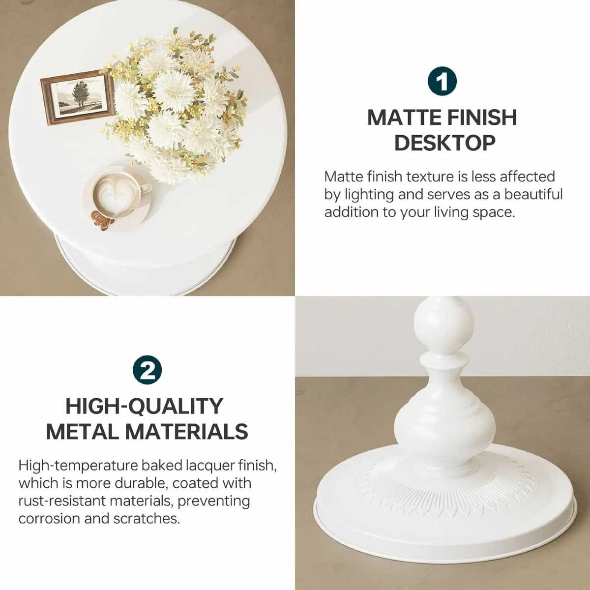 Metal Round Side Table Small Drink for Spaces - Image 4