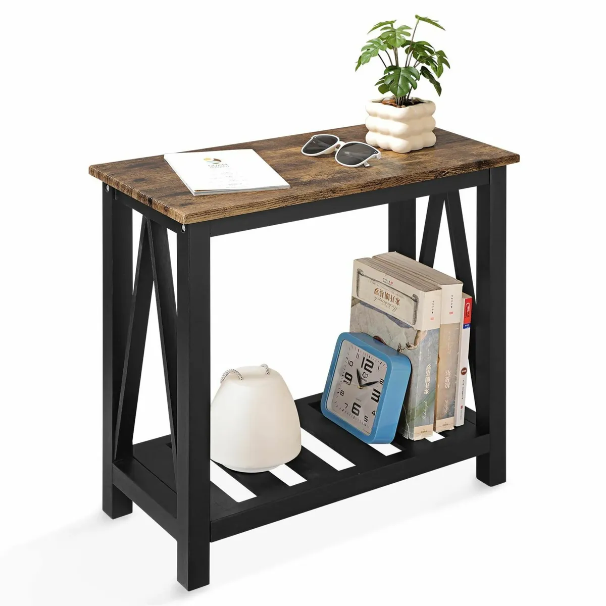 Narrow End table Rectangular Side Tables with - Image 1