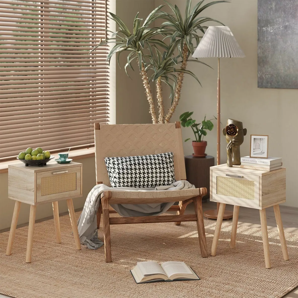 Nightstand Set of 2 End Table Small Bedside - Image 2