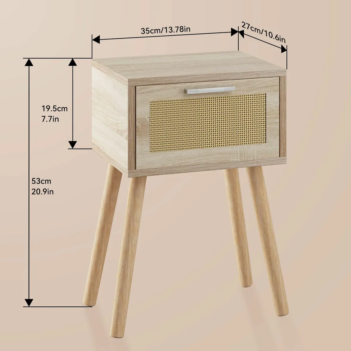 Nightstand Set of 2 End Table Small Bedside - Image 3