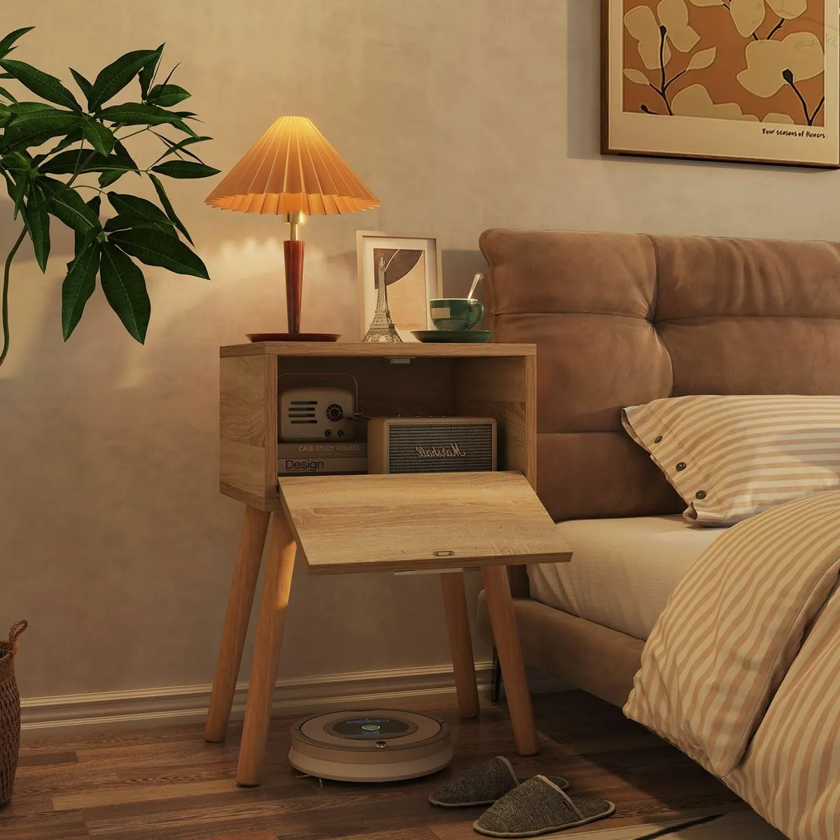 Nightstand Set of 2 End Table Small Bedside - Image 4