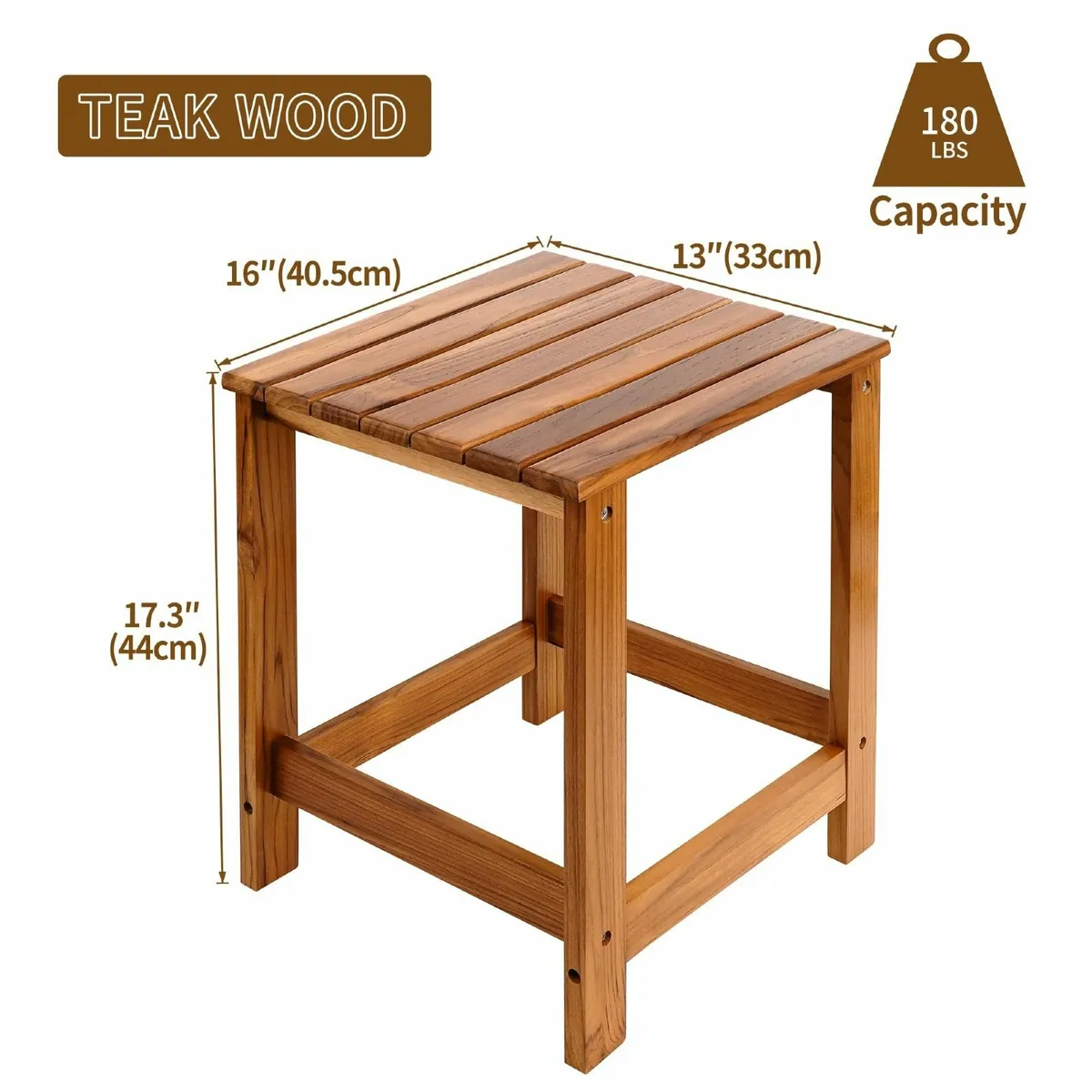 Teak Outdoor Side Table for Patio Pool Coffee - Image 3
