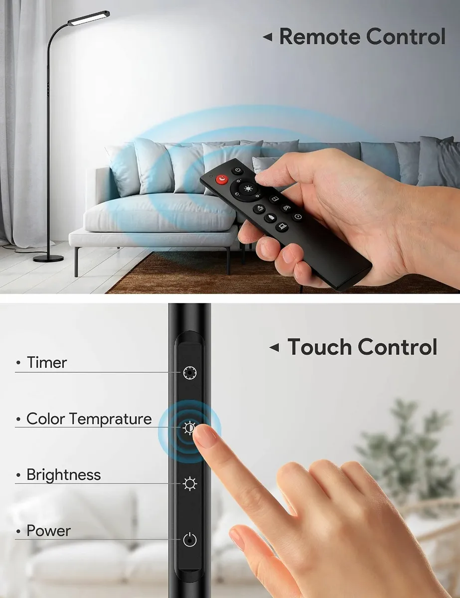 LED Floor Lamp 12W Standing with 5 Color Temperatu - Image 3