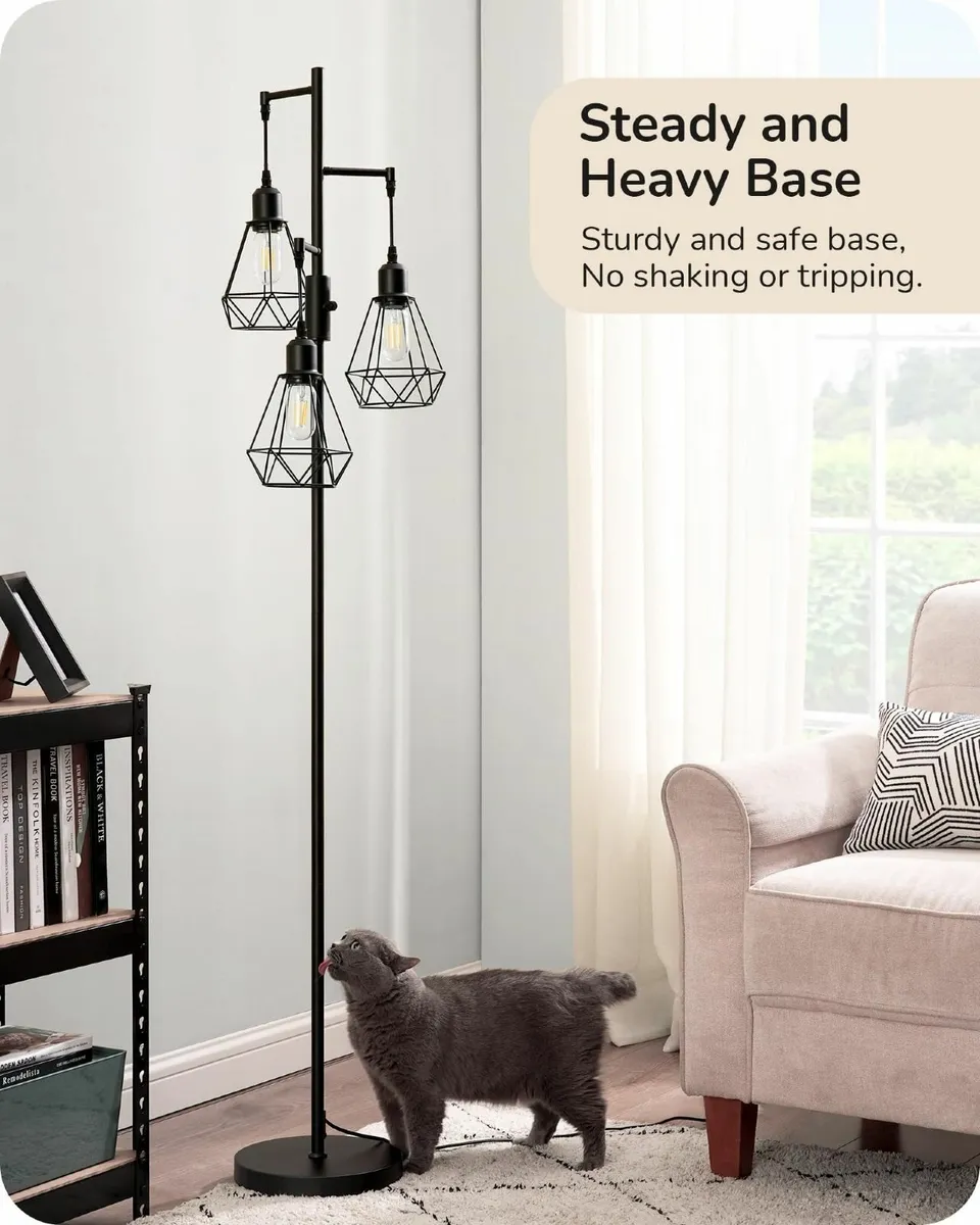 Industrial Floor Lamp with 3 LED Bulbs Diamond - Image 4