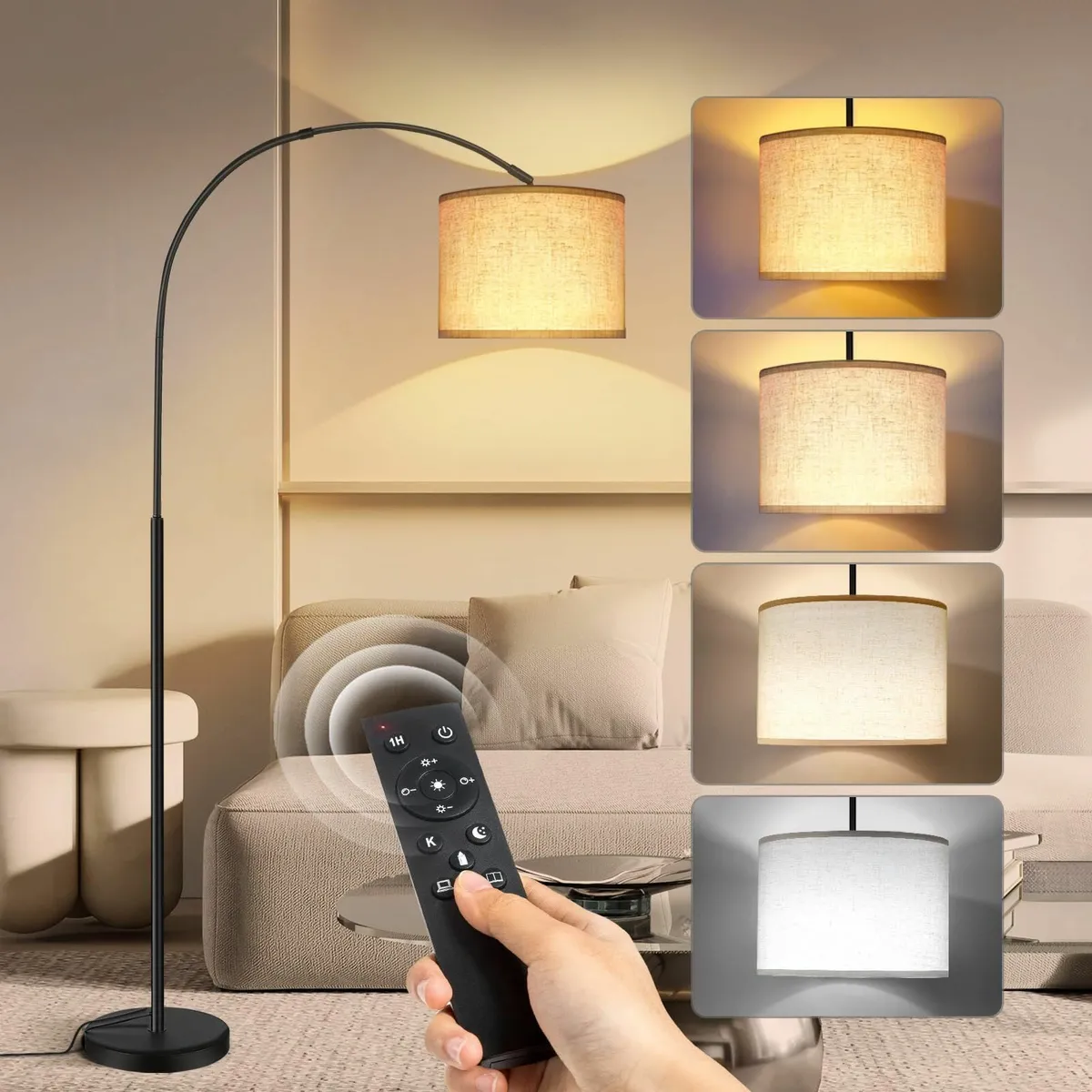 Arc Floor Lamp with Remote Control 4 Colour - Image 1