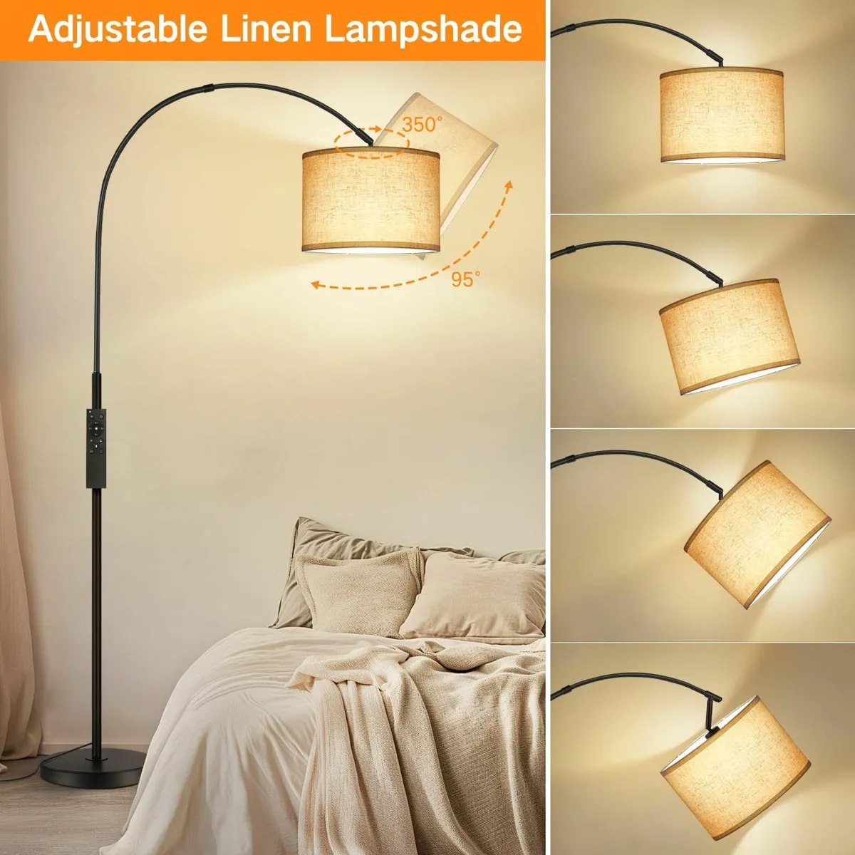 Arc Floor Lamp with Remote Control 4 Colour - Image 3