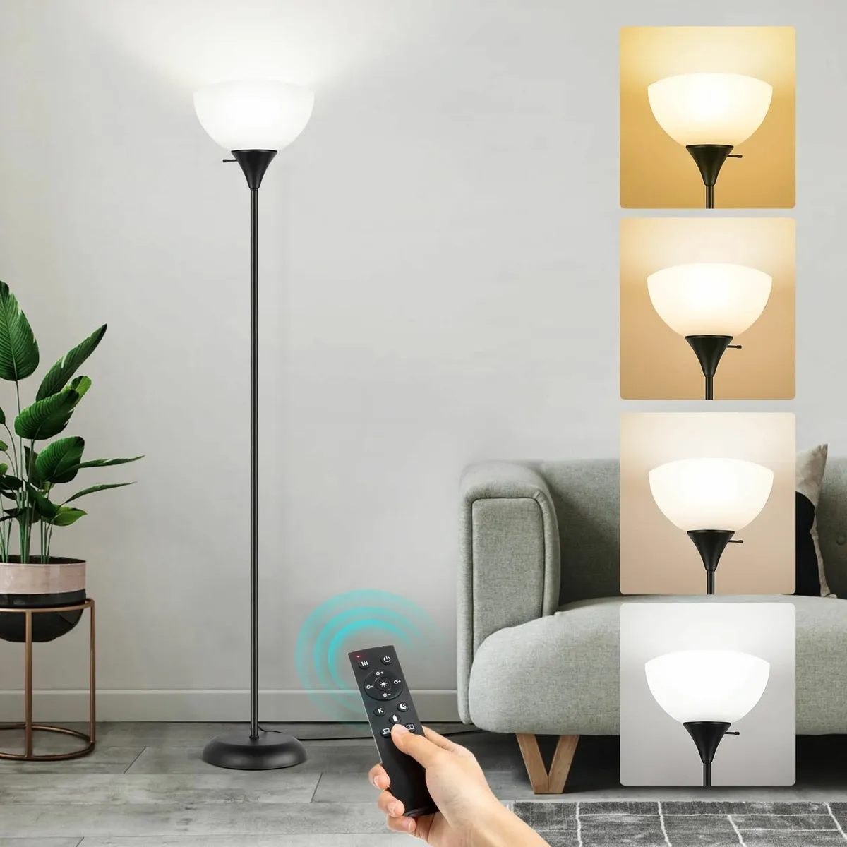 Dimmable Upligther Floor Lamp with Remote Control - Image 1