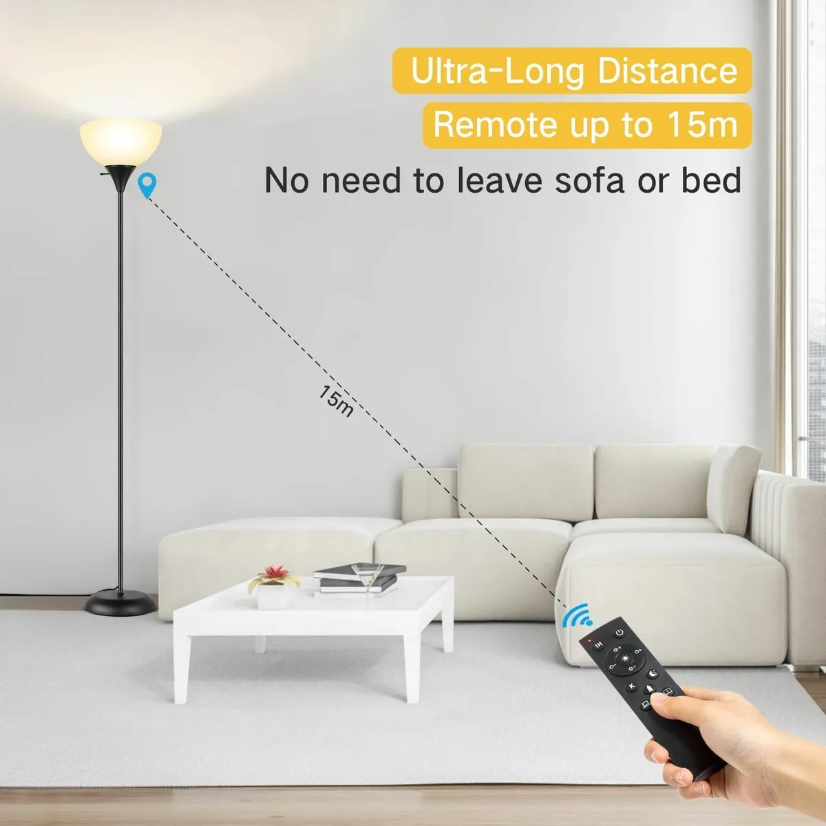 Dimmable Upligther Floor Lamp with Remote Control - Image 3