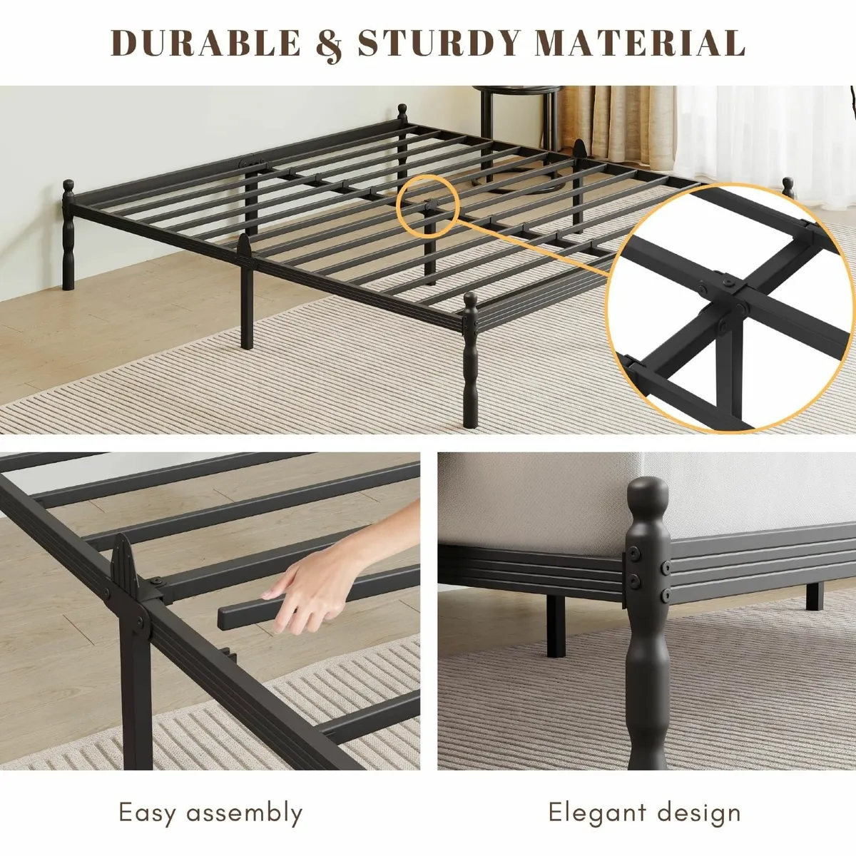 Metal Super King Bed Frame with Underbed Storage - Image 4