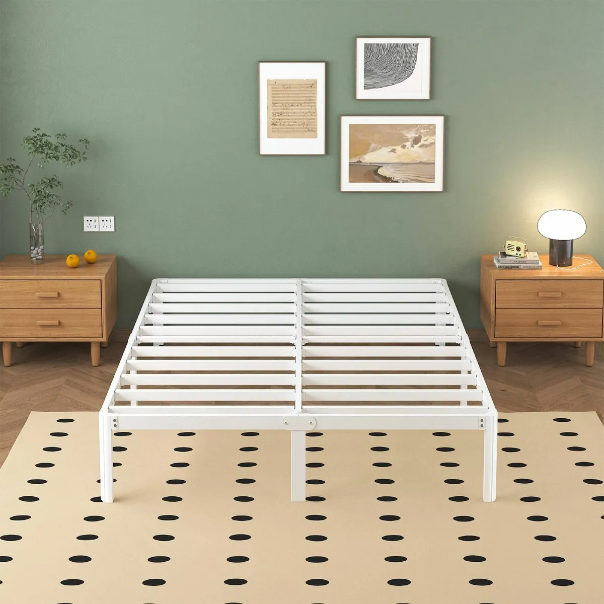 White King Bed Frame 5ft with Rounded Corner Legs - Image 1