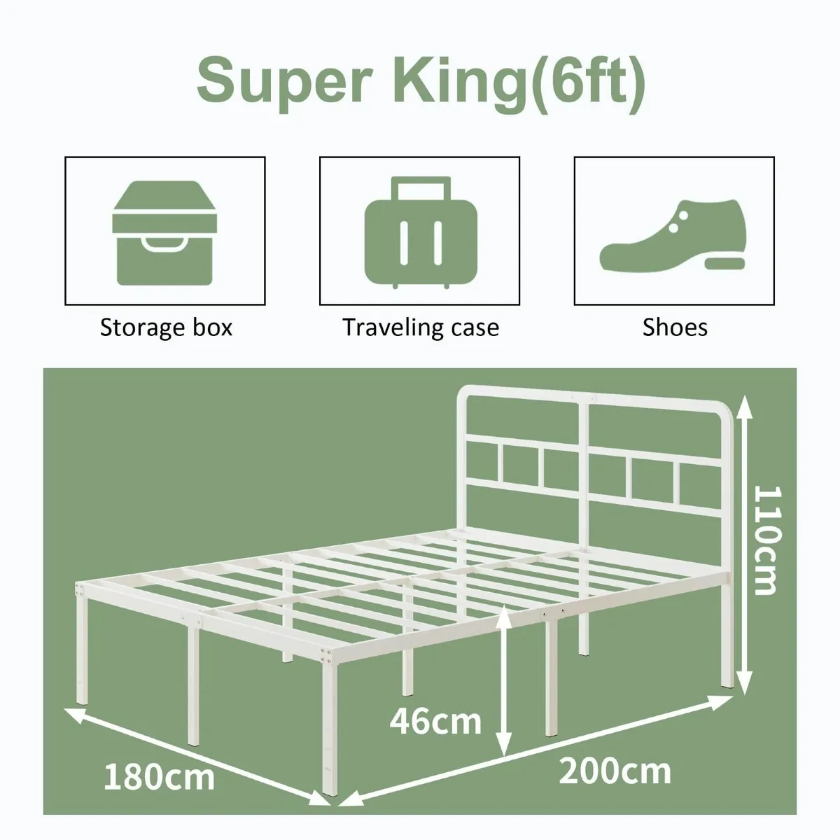 Super King Size Bed Frame 6ft with Curved - Image 2